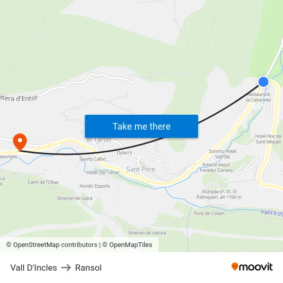164-Vall D'Incles to Ransol map