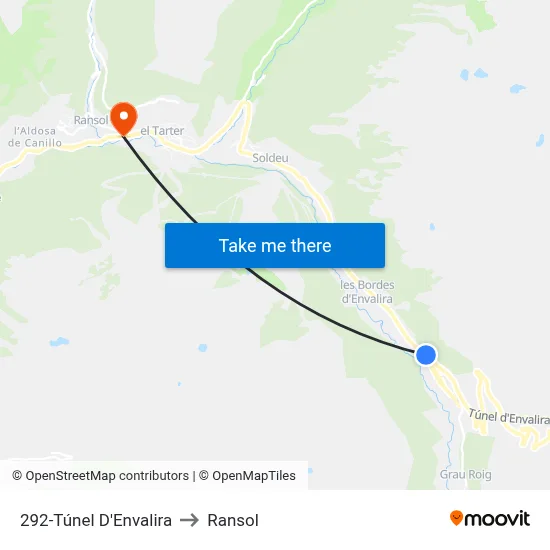 292-Túnel D'Envalira to Ransol map