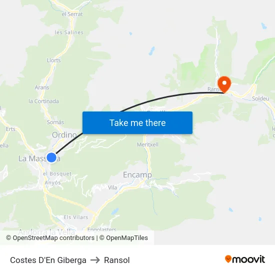 Costes D'En Giberga to Ransol map