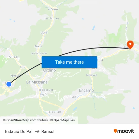 Estació De Pal to Ransol map