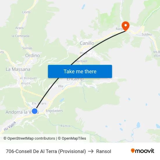 706-Consell De Al Terra (Provisional) to Ransol map