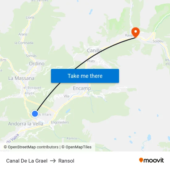 Canal De La Grael to Ransol map