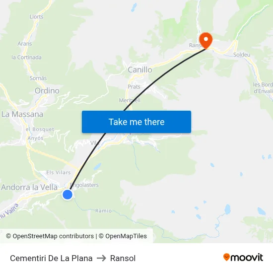 Cementiri De La Plana to Ransol map
