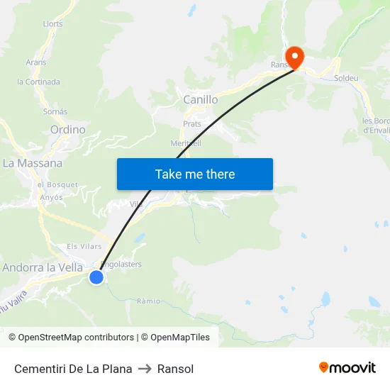 Cementiri De La Plana to Ransol map