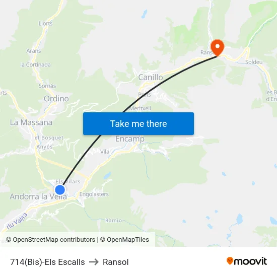 714(Bis)-Els Escalls to Ransol map
