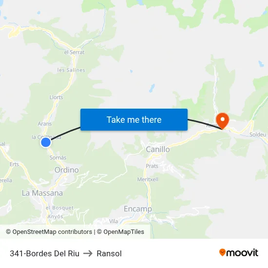 341-Bordes Del Riu to Ransol map