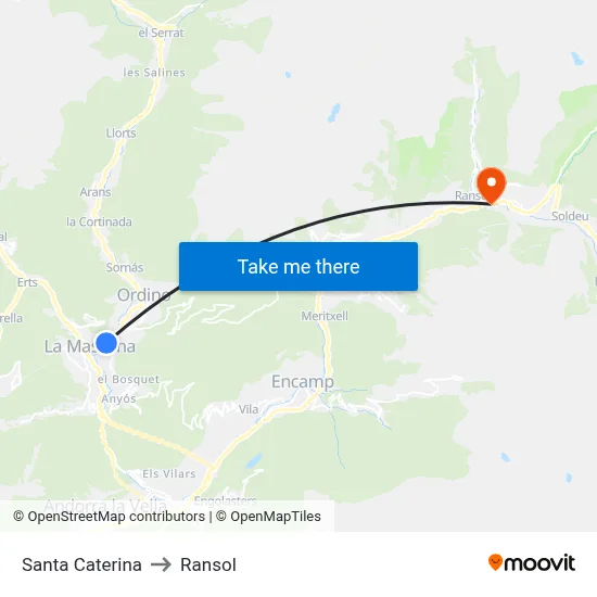 Santa Caterina to Ransol map