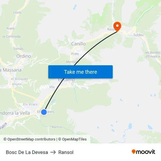 Bosc De La Devesa to Ransol map