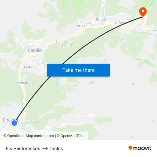 210-Els Pastoressos to Incles map