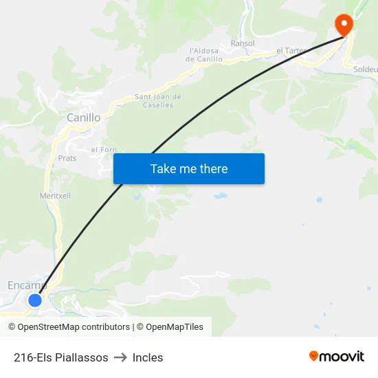 216-Els Piallassos to Incles map