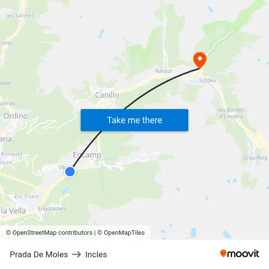 218-Prada De Moles to Incles map