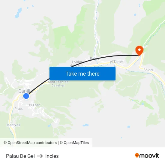 111-Palau De Gel to Incles map