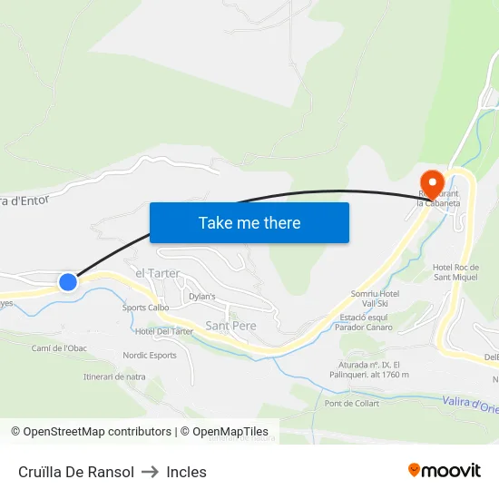 146-Cruïlla De Ransol to Incles map