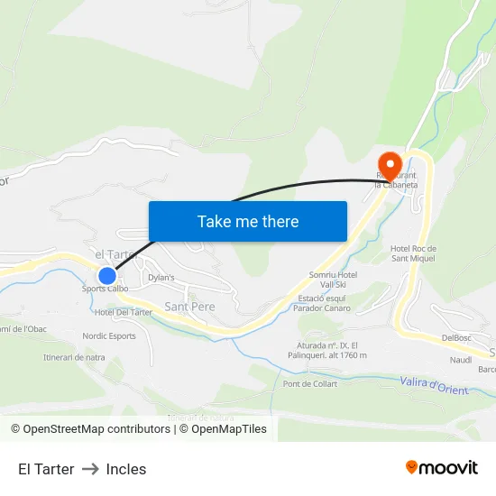 151-El Tarter to Incles map
