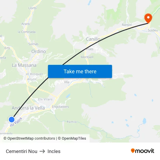 Cementiri Nou to Incles map