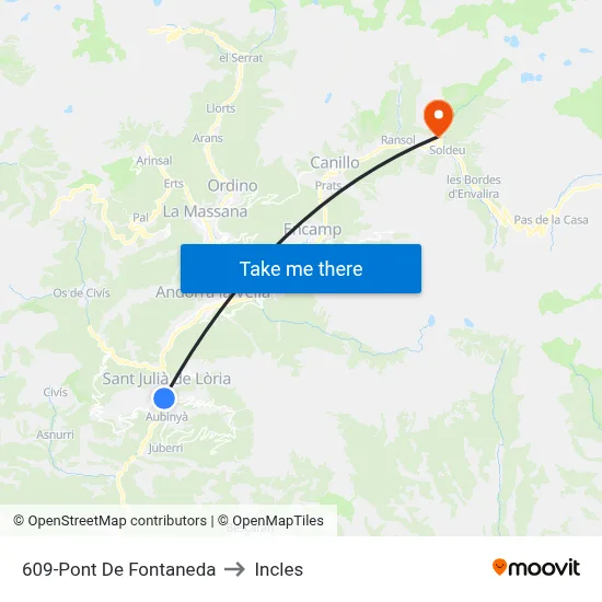 609-Pont De Fontaneda to Incles map