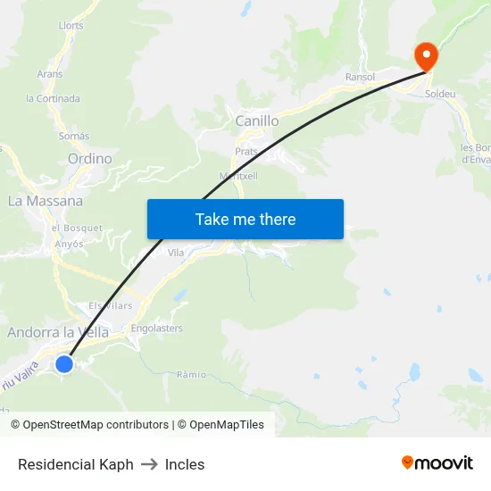 Residencial Kaph to Incles map