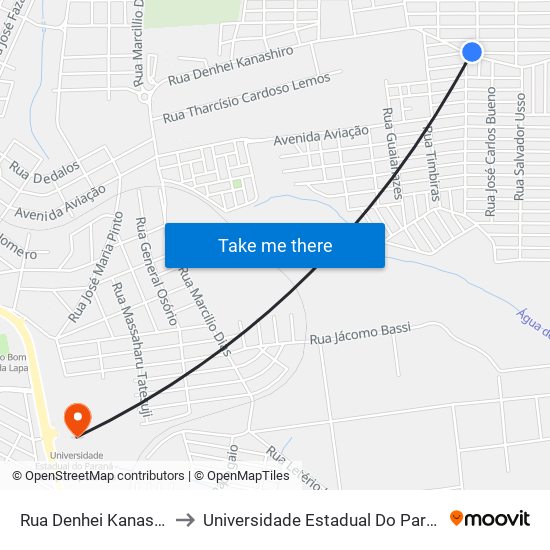 Rua Denhei Kanashiro, 1821-1861 to Universidade Estadual Do Paraná - Campus Apucarana map