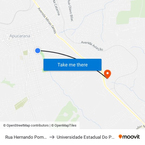 Rua Hernando Pombo Ricardo, 83-199 to Universidade Estadual Do Paraná - Campus Apucarana map