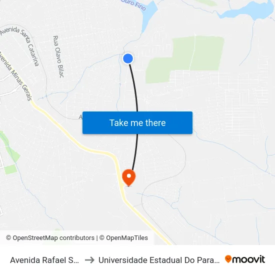 Avenida Rafael Sorpile, 500-624 to Universidade Estadual Do Paraná - Campus Apucarana map