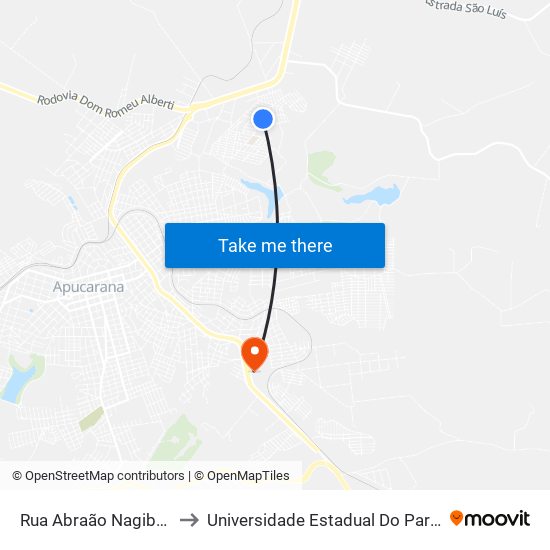 Rua Abraão Nagibe Neme, 211-263 to Universidade Estadual Do Paraná - Campus Apucarana map