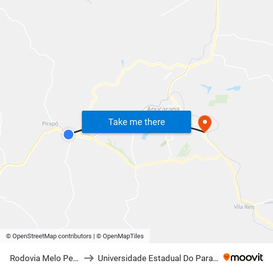 Rodovia Melo Peixoto, 132-524 to Universidade Estadual Do Paraná - Campus Apucarana map
