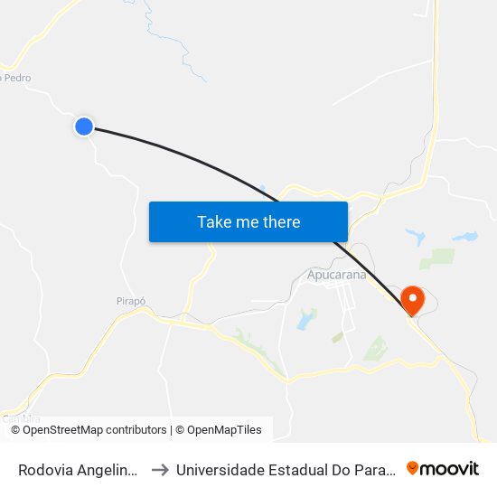 Rodovia Angelino Massambani to Universidade Estadual Do Paraná - Campus Apucarana map