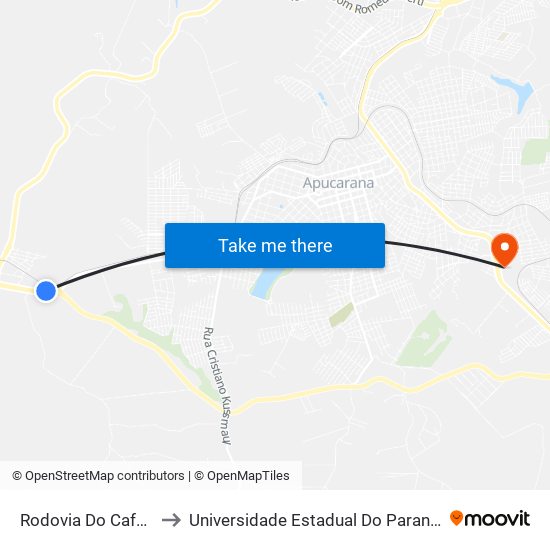 Rodovia Do Café, 2789-2817 to Universidade Estadual Do Paraná - Campus Apucarana map