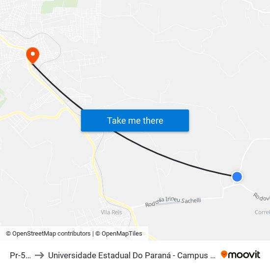 Pr-532 to Universidade Estadual Do Paraná - Campus Apucarana map