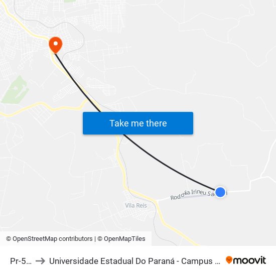 Pr-532 to Universidade Estadual Do Paraná - Campus Apucarana map