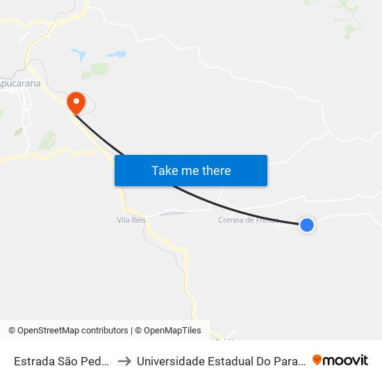 Estrada São Pedro Da Traquara to Universidade Estadual Do Paraná - Campus Apucarana map