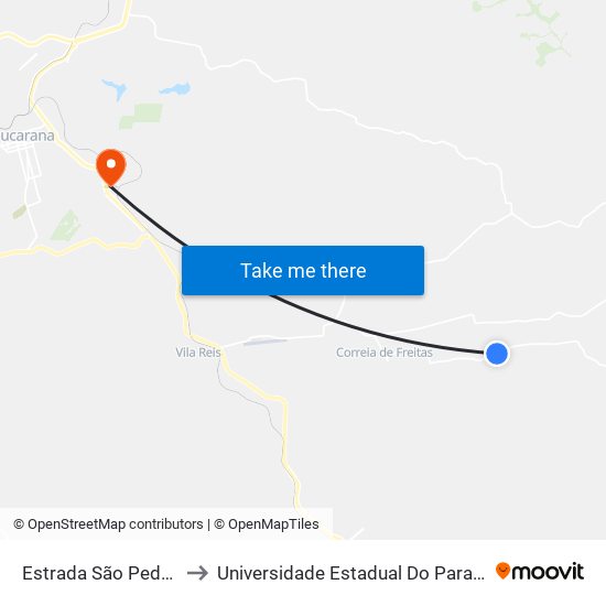 Estrada São Pedro Da Traquara to Universidade Estadual Do Paraná - Campus Apucarana map