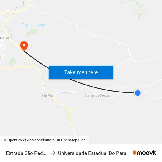 Estrada São Pedro Da Traquara to Universidade Estadual Do Paraná - Campus Apucarana map