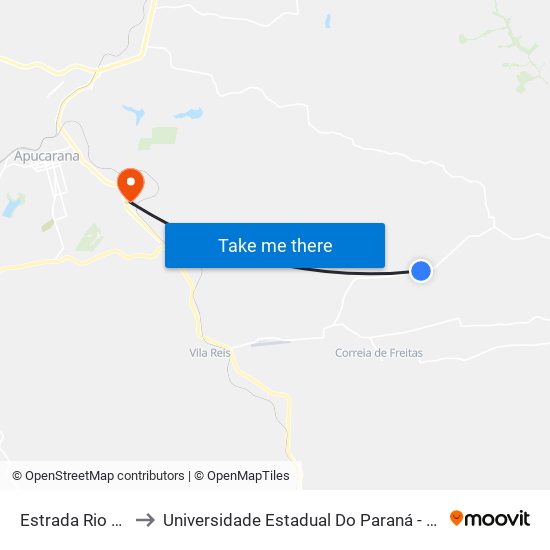 Estrada Rio Do Cerne to Universidade Estadual Do Paraná - Campus Apucarana map