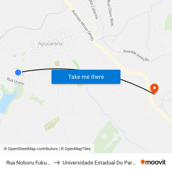 Rua Noboru Fukuchima, 776-910 to Universidade Estadual Do Paraná - Campus Apucarana map