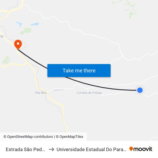 Estrada São Pedro Da Traquara to Universidade Estadual Do Paraná - Campus Apucarana map