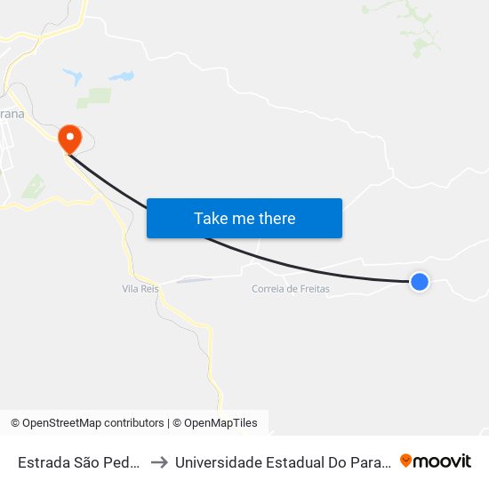 Estrada São Pedro Da Traquara to Universidade Estadual Do Paraná - Campus Apucarana map