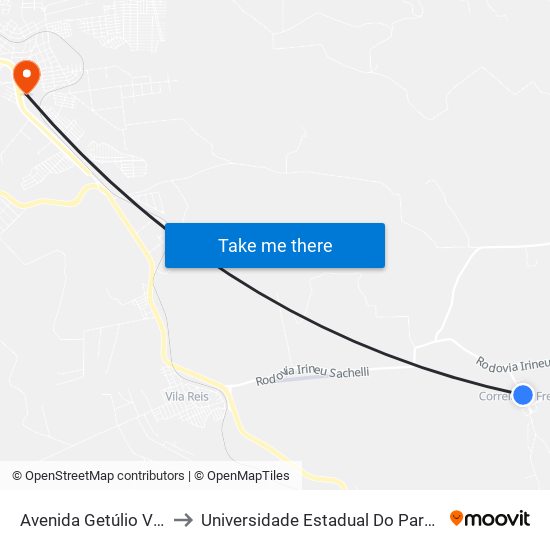 Avenida Getúlio Vargas, 562-592 to Universidade Estadual Do Paraná - Campus Apucarana map