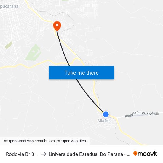 Rodovia Br 376, 7566 to Universidade Estadual Do Paraná - Campus Apucarana map