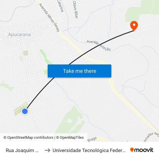 Rua Joaquim Marquês Dias, 181 to Universidade Tecnológica Federal Do Paraná - Campus Apucarana map