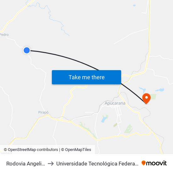 Rodovia Angelino Massambani to Universidade Tecnológica Federal Do Paraná - Campus Apucarana map