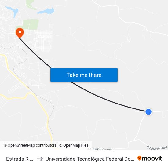 Estrada Rio Do Cerne to Universidade Tecnológica Federal Do Paraná - Campus Apucarana map