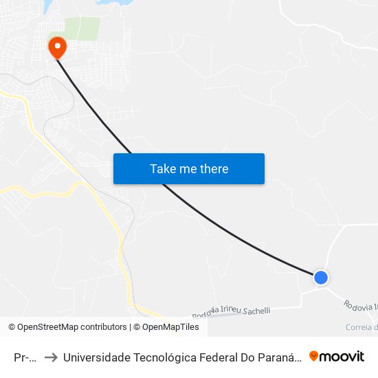 Pr-532 to Universidade Tecnológica Federal Do Paraná - Campus Apucarana map