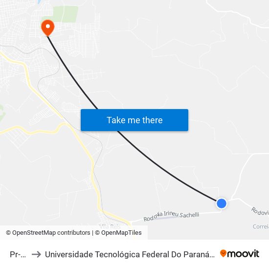 Pr-532 to Universidade Tecnológica Federal Do Paraná - Campus Apucarana map