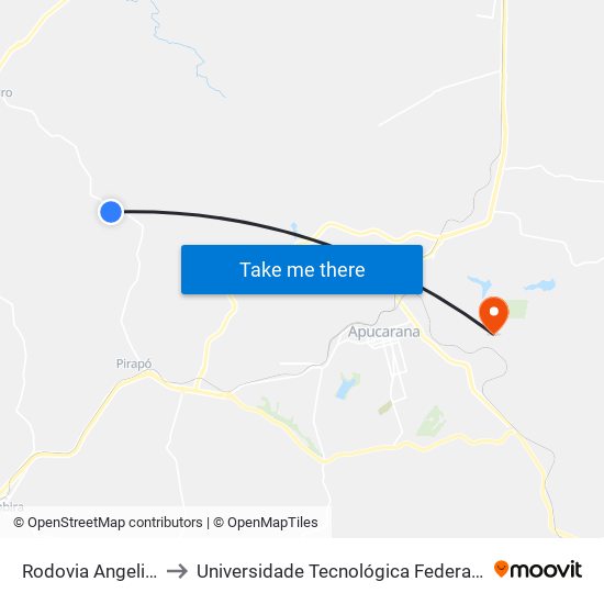 Rodovia Angelino Massambani to Universidade Tecnológica Federal Do Paraná - Campus Apucarana map