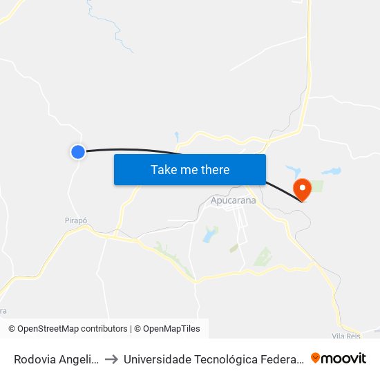 Rodovia Angelino Massambani to Universidade Tecnológica Federal Do Paraná - Campus Apucarana map