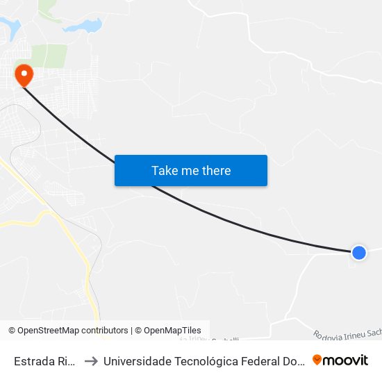 Estrada Rio Do Cerne to Universidade Tecnológica Federal Do Paraná - Campus Apucarana map