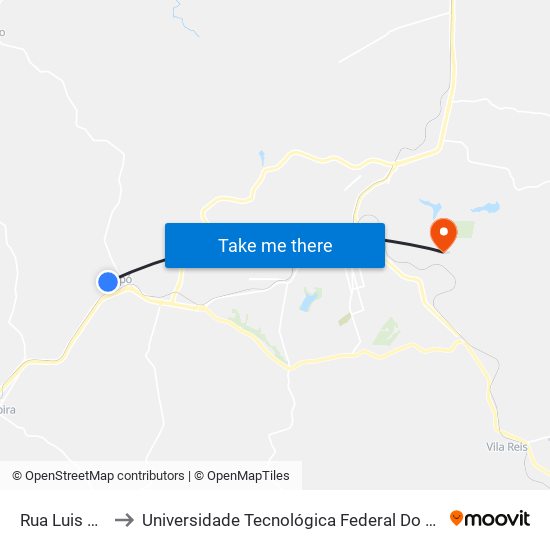 Rua Luis Montanari to Universidade Tecnológica Federal Do Paraná - Campus Apucarana map