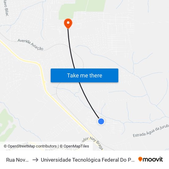 Rua Nova Iguacu to Universidade Tecnológica Federal Do Paraná - Campus Apucarana map