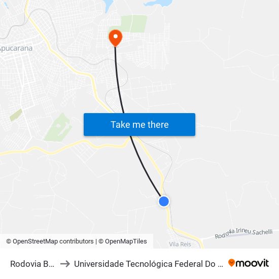 Rodovia Br 376, 191 to Universidade Tecnológica Federal Do Paraná - Campus Apucarana map